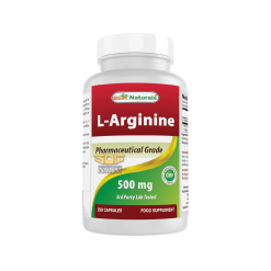 L-Arginina Best Naturals 500mg 250 Cápsulas promueve la síntesis de óxido nítrico