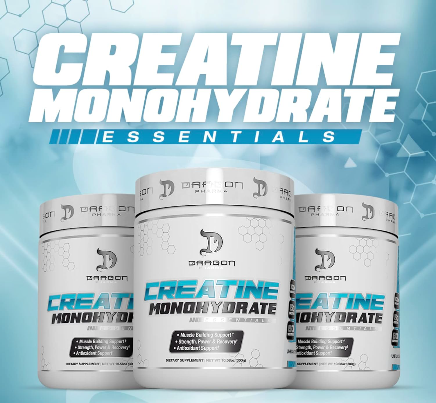 CREATINE MONOHYDRATE 300 GRMS Dragon Pharma’s 60 PORCIONES