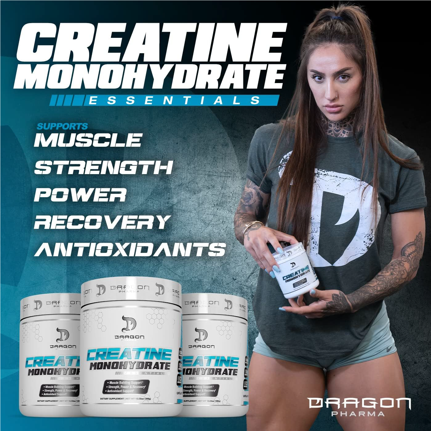 CREATINE MONOHYDRATE 300 GRMS Dragon Pharma’s 60 PORCIONES